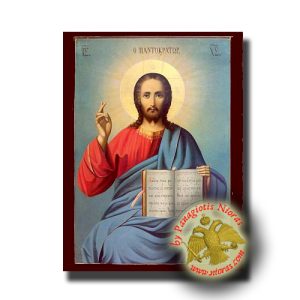 Christ Blessing Neoclassical Wooden Icon - Holy Monastery of St. Panteleemon