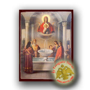 Theotokos Life-giving Spring - Neoclassical Wooden Icon