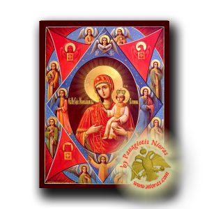 Theotokos Unburnt Bush - Neoclassical Wooden Icon