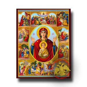 Θεοτόκος Η Ζωή Της - Νεοκλασσική Ξύλινη Εικόνα