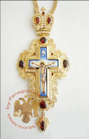 Pectoral Cross Design 121c Gold Plated Brass Zirgon Stone