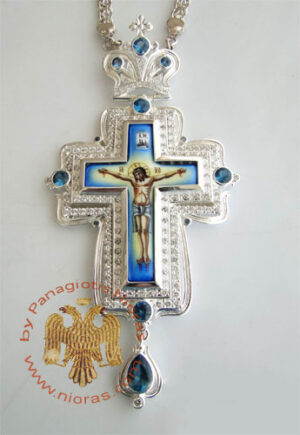 Pectoral Cross Design 171b Silver Plated Brass Zirgon Stone