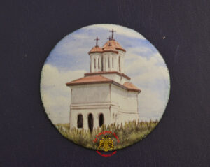 Σμάλτινη Στρογκυλή Εικόνα Manastirea Maxineni 5cm