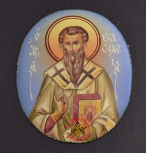 Σμάλτινη Οβάλ Εικόνα SF VASILE cel MARE 5x6cm