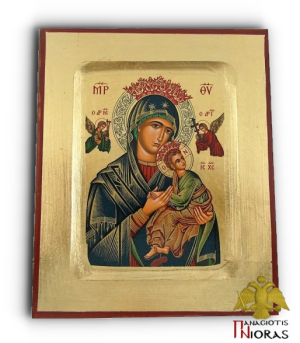 Holy Virgin Mary Panagia Amolyntos Byzantine Wooden Icon on Canvas