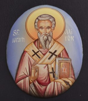 Σμάλτινη Οβάλ Εικόνα Sf. Ierarh Miron 7x9 cm