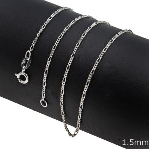 Silver 925 Neck Chain Figgaro 1.5mm - 60cm