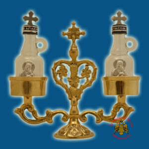 Orthodox Special Case for Holy Oil - Communion Wine Set Brass Polished