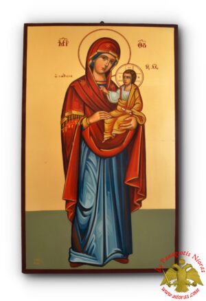 Hagiography Byzantine Hand Painted Icon Theotokos Giatrissa 40x60cm