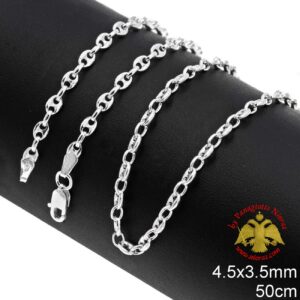 Silver 925 Flat Anchor Chain 4.5x3.5mm 50 CM