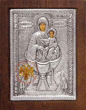 Life Giving Spring Silver Plated Icon 19x24
