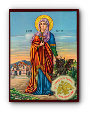 Saint Marina Neoclassical Wooden Icon