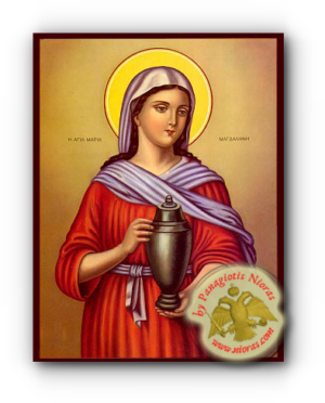 Saint Maria Magdalini Neoclassical Wooden Icon