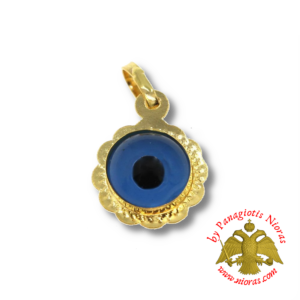 Gold Evil Eye Pendant 5mm K14