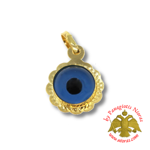 Gold Evil Eye Pendant 6mm K14