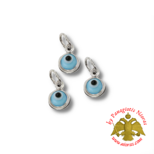 Platinum Evil Eye Pendant 4mm K14 SKY BLUE