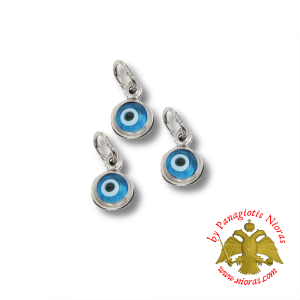 Μενταγιόν Λευκόχρυσο Ματάκι 4mm K14 ΟΙΝΟΠΝΕΥΜΑΤΙ