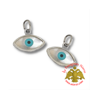 Platinum Pendant Evil Eye with Mop-shell 5x10mm K14