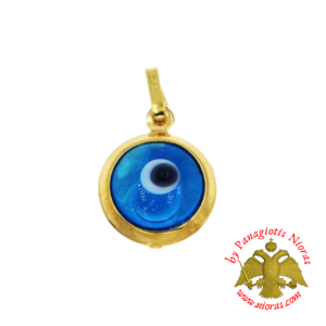 Gold Evil Eye Pendant 8mm K14