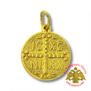 Gold Round Religious Pendant 16mm K14