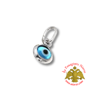 Gold Evil Eye Pendant 4mm K9 White