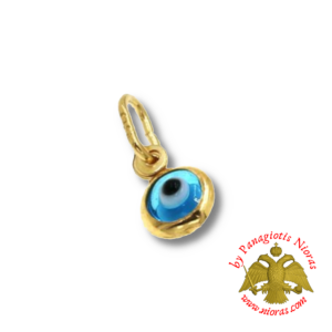 Gold Evil Eye Pendant 4mm K9 Gold