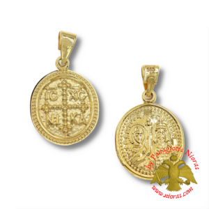 Μενταγιόν Χρυσό Κωνσταντινάτο Οβάλ 13x15mm K14