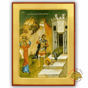 The Beheading of the Saint John the Baptist Byzantine Wooden Icon