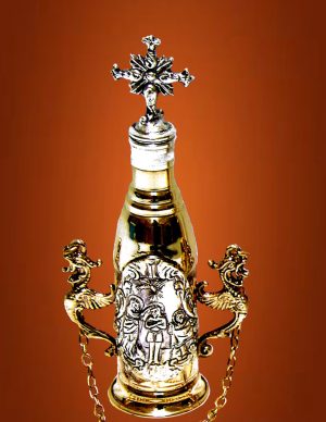 Μυροδοχείο Κυλινδρικό με Εικόνα της Βάπτισης Δίχρωμο