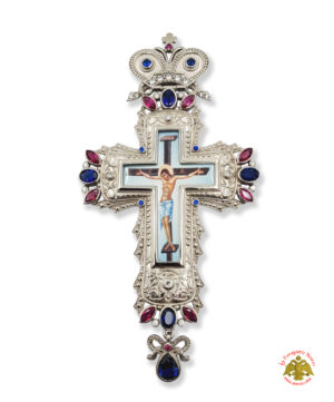 Σταυρός Δεσποτικός Με Σχέδιο Αλυσίδας Λαιμού 326 Επάργυρη Πέτρα Ζιργκόν από Ορείχαλκο