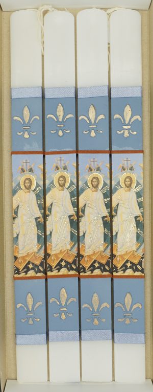 Easter Pascha Candle Lampada With Resurrection Holy Icon 40cm