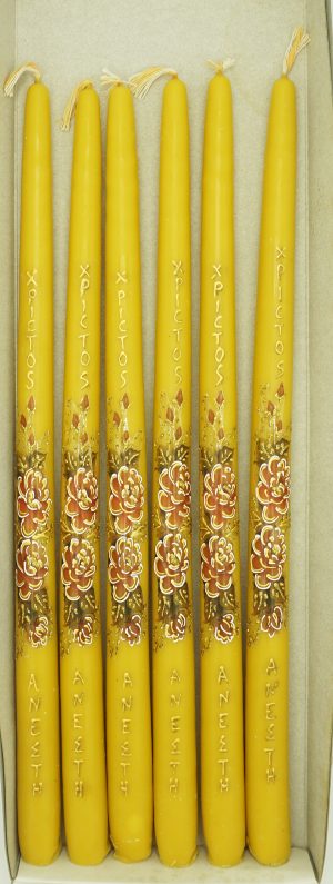 Pascha BeesWax Candle Lampada with Hand Plained Flowers 40cm