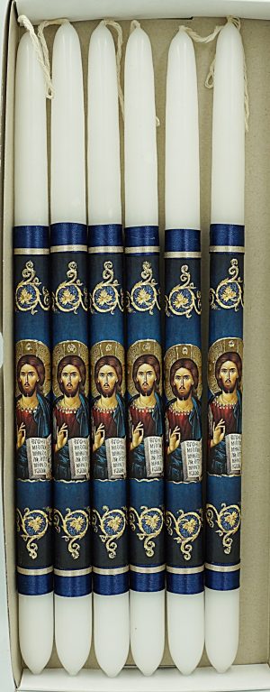 Easter Pascha Candle Lampada With Christ Blessing Holy Icon 40cm