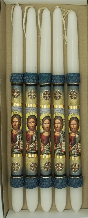 Easter Pascha Candle Lampada With Christ Icon 35cm