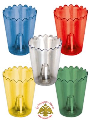 Plastic Dripping Candle Protector Cups Set 10 pcs Various Colors Size 10x7cm