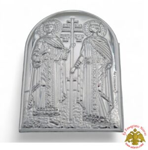 Μαγνητική Εικόνα Άγιος Κωνσταντινος και Άγια Ελένη Επάργυρο Πλαίσιο 45x55mm