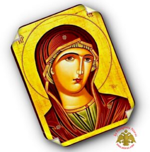 Πλαστικοποιημένη Εικόνα Παναγία Δέσποινα Προτομή Λεπτομέρεια