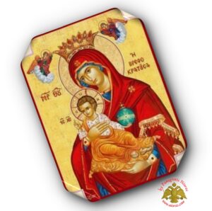 Laminated Byzantine Icon of Holy Virgin Mary Infant Bearer