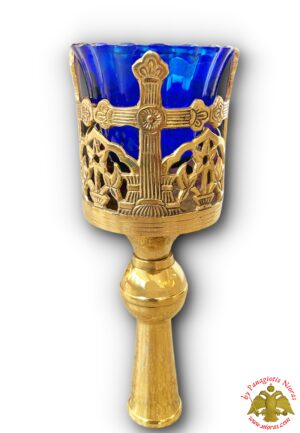 Ντολτσα Μπρούτζινη με Σχεδιο Σταυρουδακια με Γυάλινη Κουπα