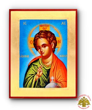 Jesus Christ Emmanouel Byzantine Wooden Icon on Canvas