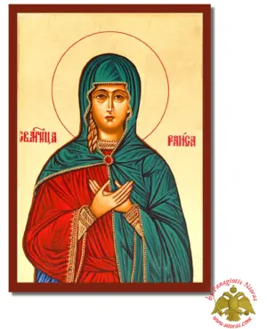 The Holy Queen Byzantine Wooden Icon on Canvas