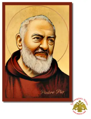 Τhe Father Pio Byzantine Wooden Icon on Canvas